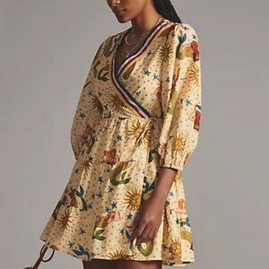 Farm Rio x Anthropologie Mermaid Print Wrap Mini Dress